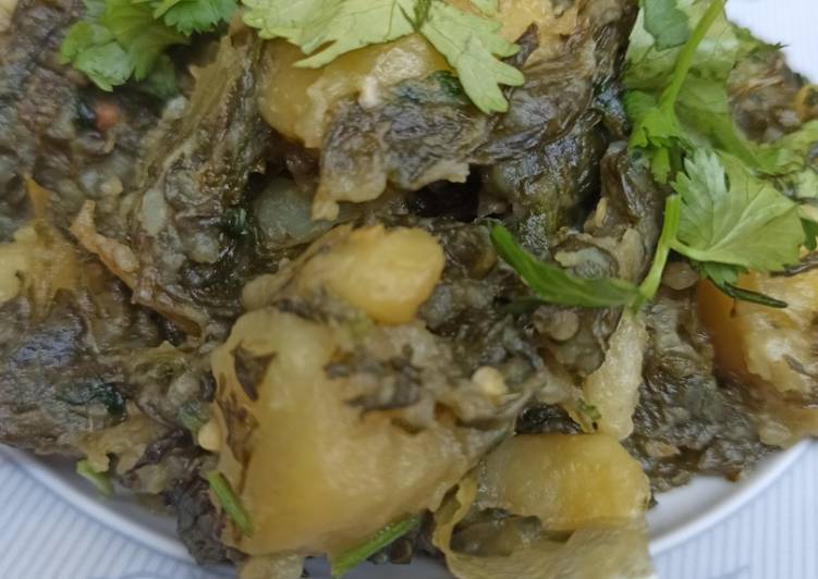 Palak aloo ki bhaji