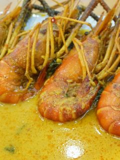 Hình của món Cari tôm càng xanh chấm bánh mì.