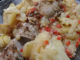 Peceto al horno con papas, hecho a la bolsa