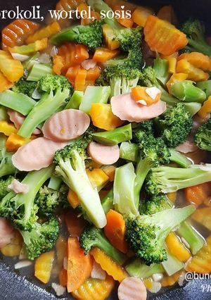 Foto resep Cah Brokoli, Wortel, Sosis