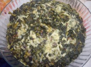 Una foto de Tortilla de acelga y chauchas al micro vegetariana