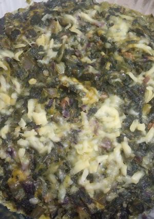 Una foto de Tortilla de acelga y chauchas al micro vegetariana