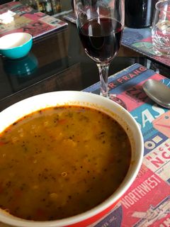 Una foto de Porotos pallares con zapallo