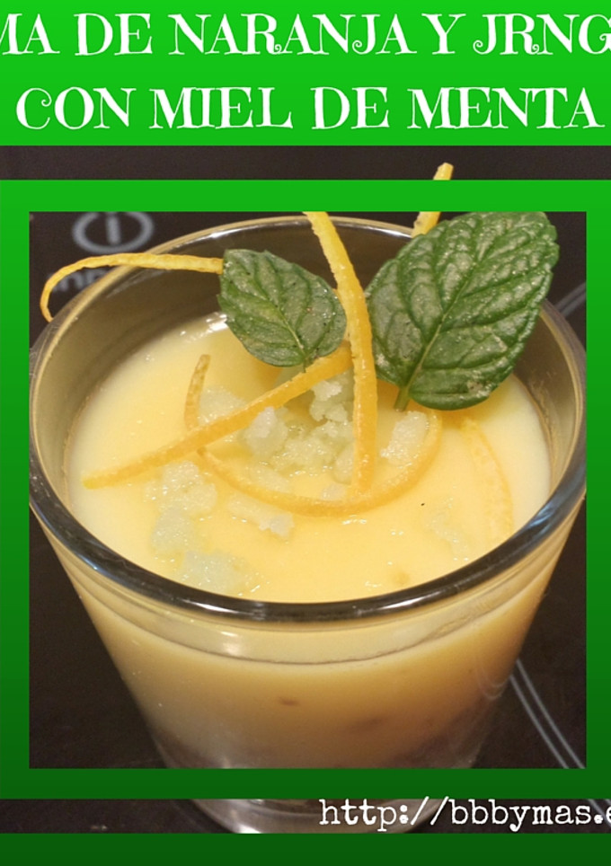Una foto de Crema de naranja y jengibre con miel/azúcar de menta