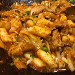 A picture of Ddukbokki with Pork & Kimchi.