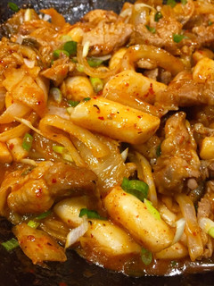 A picture of Ddukbokki with Pork & Kimchi.