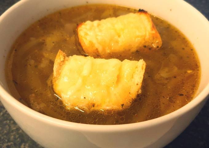 Recipe of Speedy French Onion Soup with French Brie Croutons