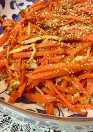 A picture of Japanese Carrot Fry with Salty Fishegg.