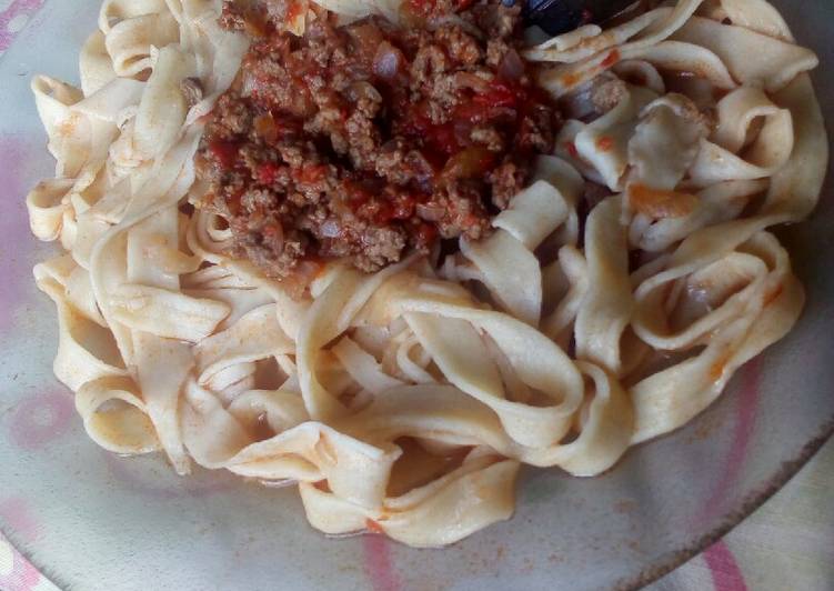 Fideos caseros con salsa Receta de Cocina Deliciosa 😳 Cookpad