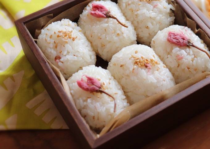 Ornate cherry rice balls