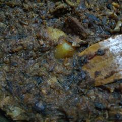 A picture of Banana flower curry.