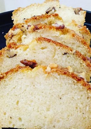 A picture of Eggless Dry fruits vanilla cake.