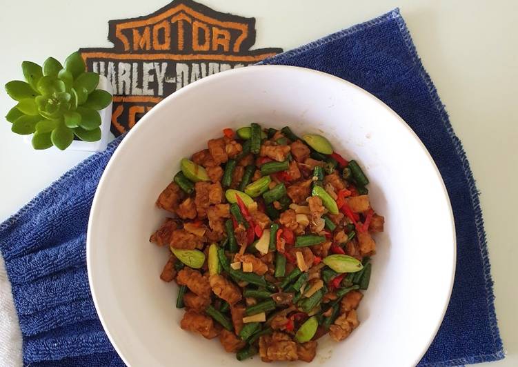Tumis tempe kacang panjang Tumis tempe kacang panjang