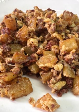 Una foto de Huevos revueltos con Chorizo y Papa Sonorense