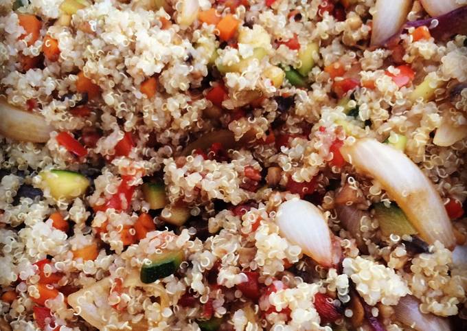Wok de verduras con quinoa Receta de Pirulina- Cookpad