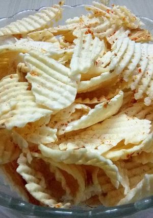 A picture of Homemade Potato Waffers.