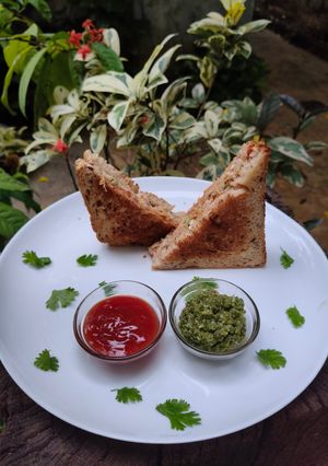 A picture of Paneer cheese sandwich Easy sandwich for kids.
