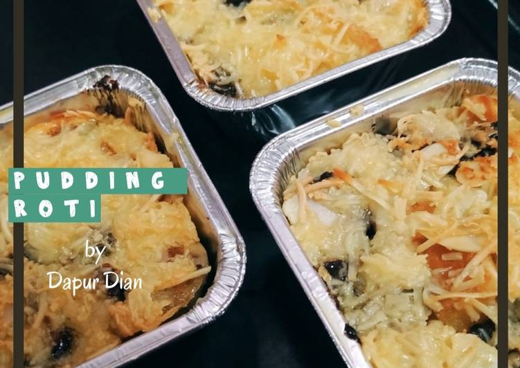 Puding roti choco almond