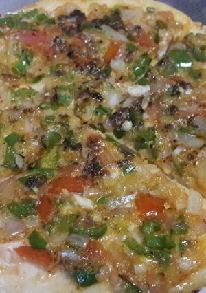 A picture of Homemad pizza.