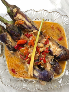 Foto resep Terong bakar kuah santan pedas