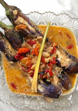Foto resep Terong bakar kuah santan pedas