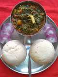 Spinach, Fenugreek And Brinjal Subji With Ugali