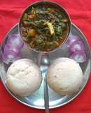 Spinach, Fenugreek And Brinjal Subji With Ugali