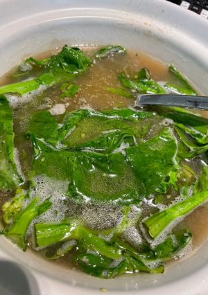 魚乾味增湯加蔬菜（芥蘭） 的食譜成品照片