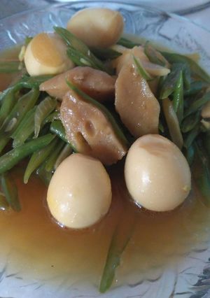 Foto resep Tumis buncis feat telor puyuh dan bakso 🍛🍛