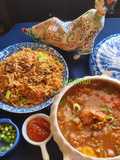 Chicken Manchurian With Schezwan and Mushroom Fried Rice