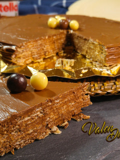 Una foto de Tarta crujiente de Nutella y obleas