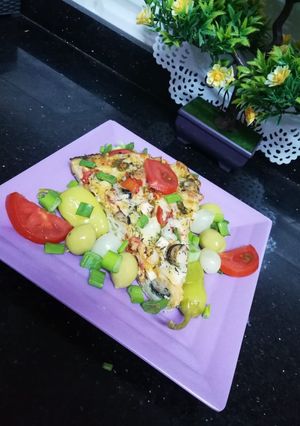 صورة لوصفة بيتزا الجلاش اللايت بالجبنة 😋.