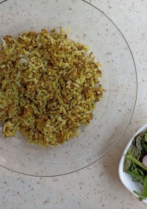 عکسی از دستور سبزی پلو با تن ماهی