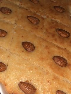 صورة لوصفة بسبوسه سهله بدون بيض