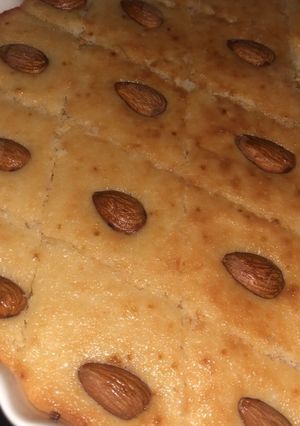 صورة لوصفة بسبوسه سهله بدون بيض