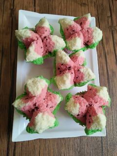 Foto resep Bolu Kukus Semangka (Tanpa Soda Anti Gagal)