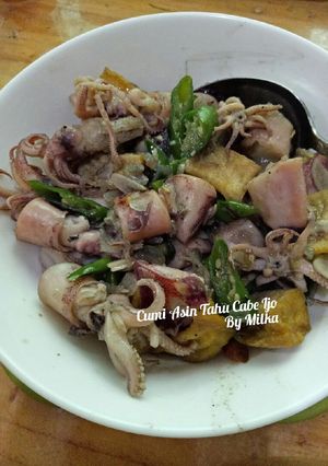 Foto resep Cumi Asin Tahu Cabe Ijo