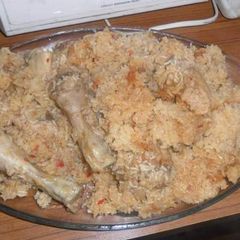 A picture of Chicken pulao.