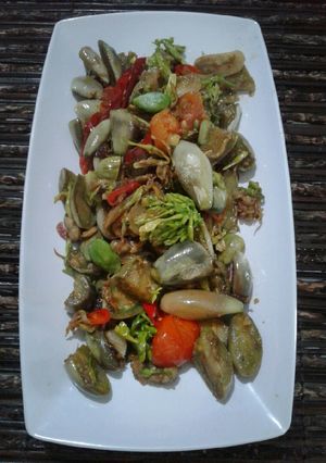 Foto resep Tumis Terong Bunga Pepaya