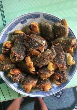 Hình của món Cá rô muối chiên.