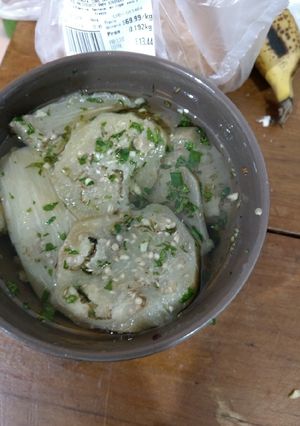 Una foto de Berenjenas en escabeche.
