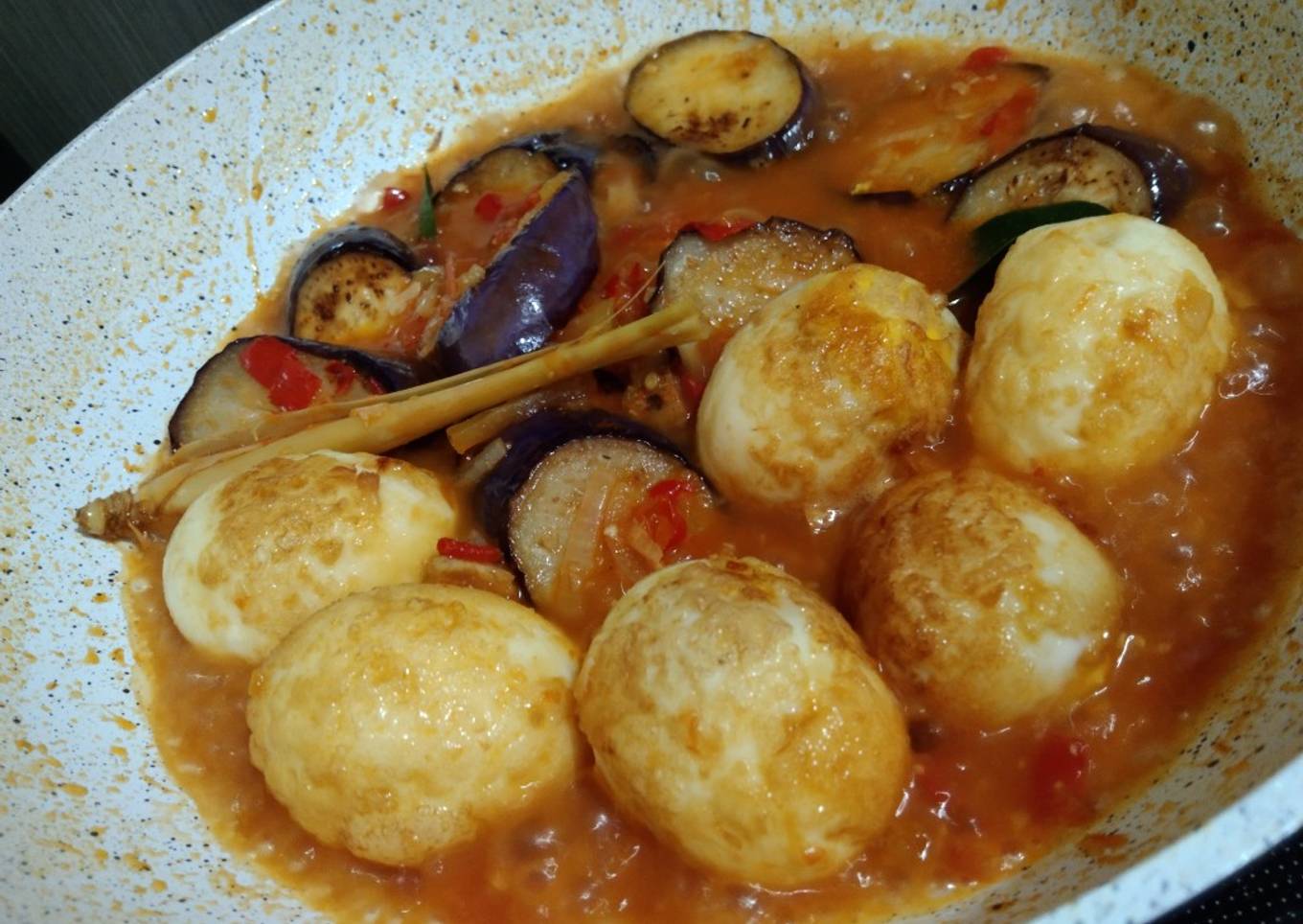 Balado telur dan terong