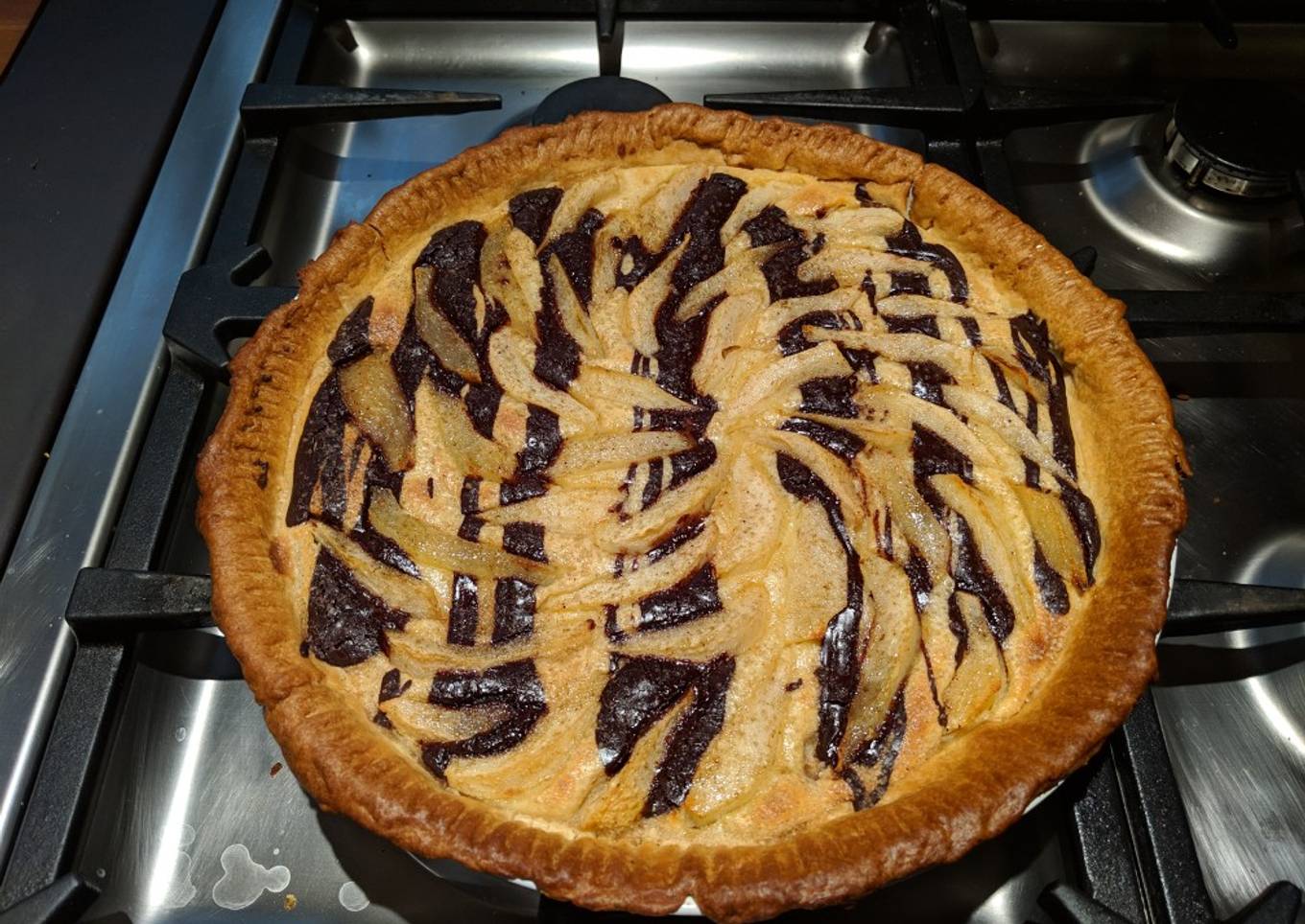 Tarte poire-chocolat