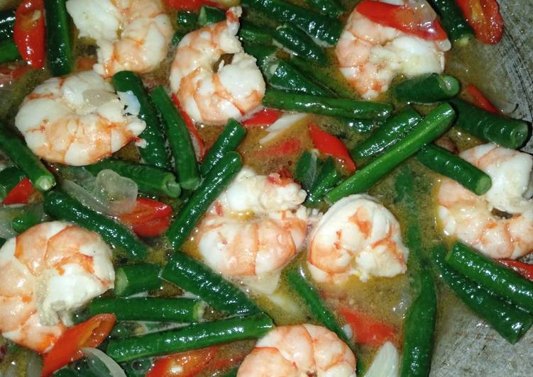 Tumis Kacang Panjang Udang