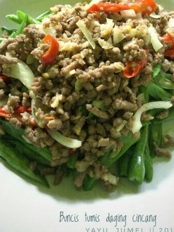 Langkah Mudah untuk Membuat Resep  Buncis tumis daging cincang yang Enak Banget, Sempurna