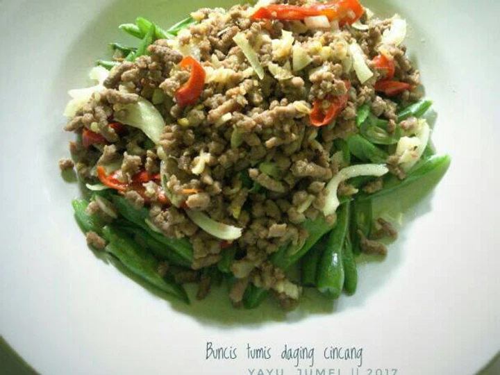 Langkah Mudah untuk Membuat Resep  Buncis tumis daging cincang yang Enak Banget, Sempurna