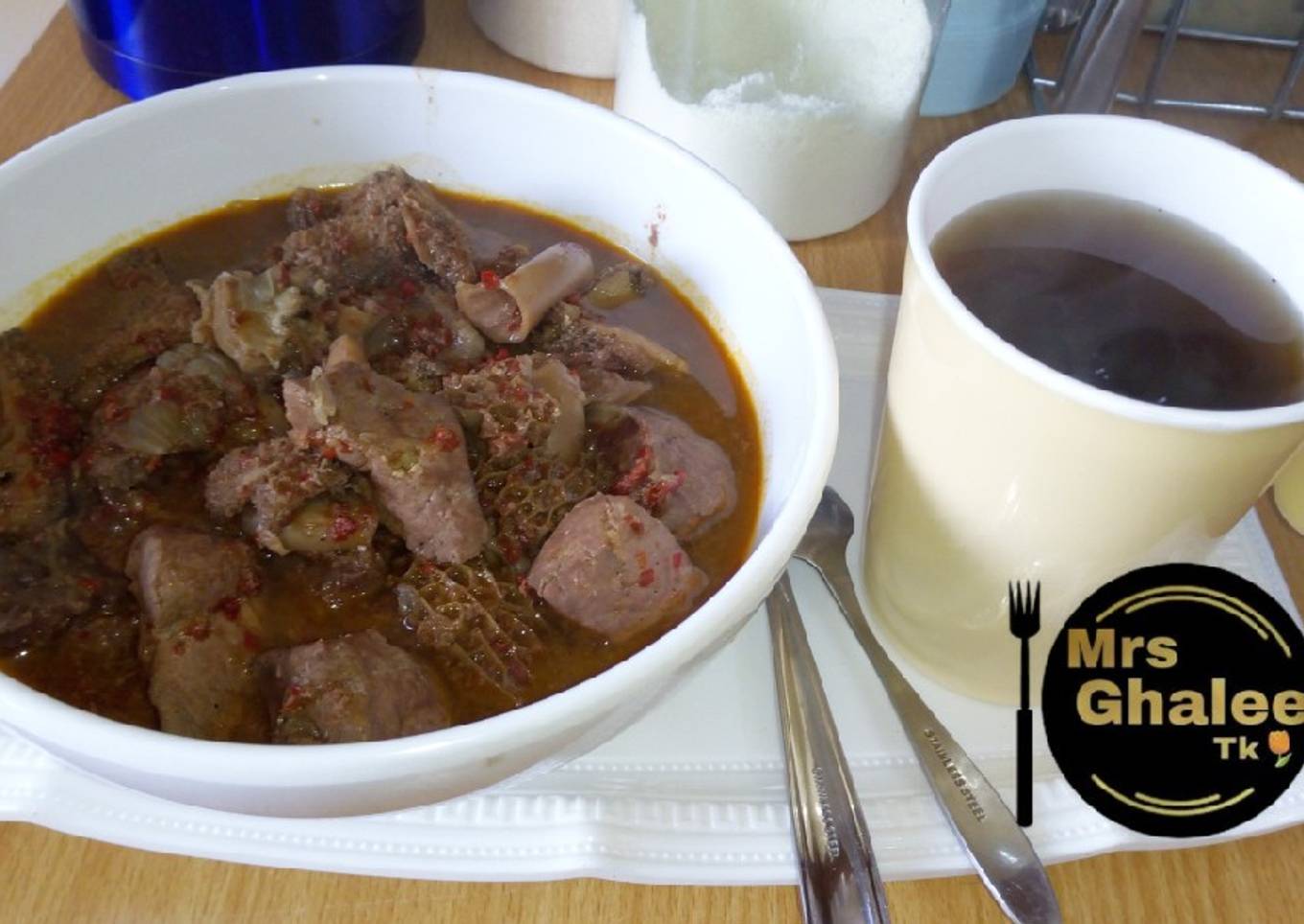 Pp soup din kayan ciki da black Tea