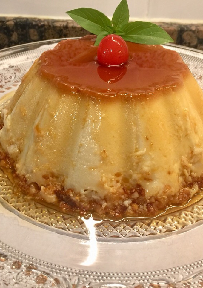 Una foto de Flan con leche de almendras