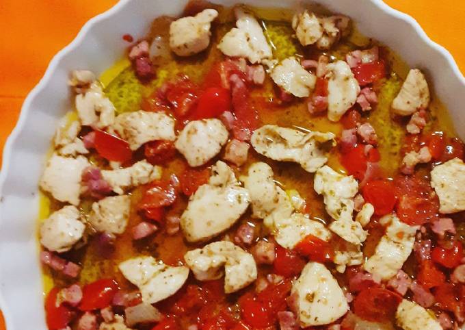 Petti di pollo e pomodorini ciliegini..😋