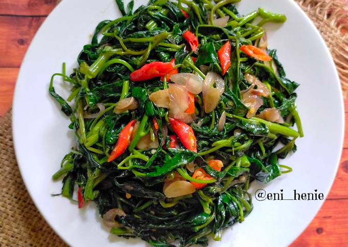 Resep 326 Tumis Kangkung Saus Tiram Oleh Eni Henie Cookpad